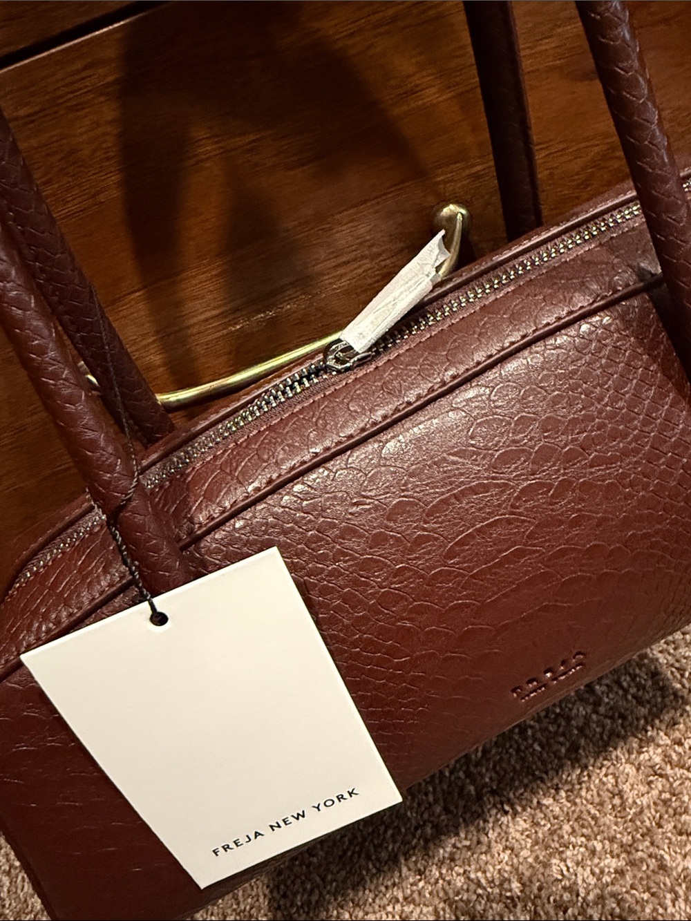 Freja New York Mercer Berry Croc Bag - Picture 5 of 7